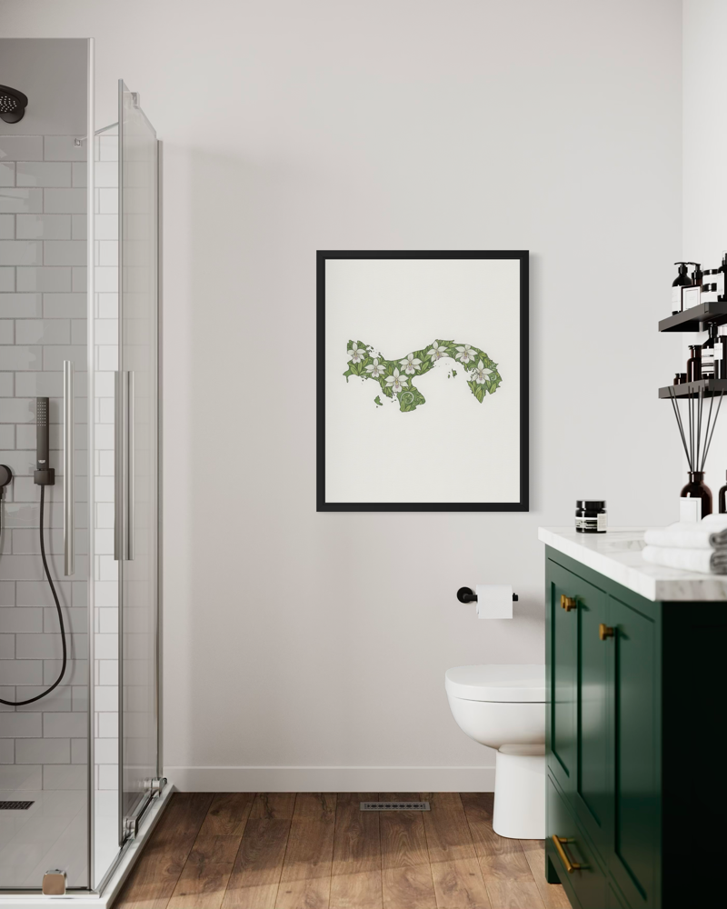 Panama Outline Poster Wall Art Print