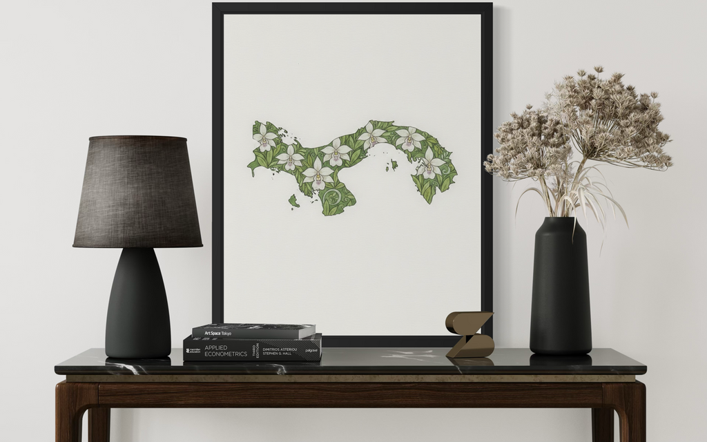 Panama Outline Poster Wall Art Print