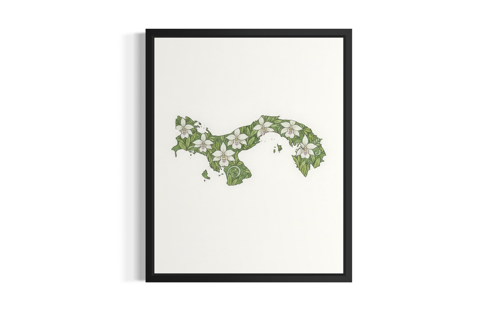 Panama Outline Poster Wall Art Print