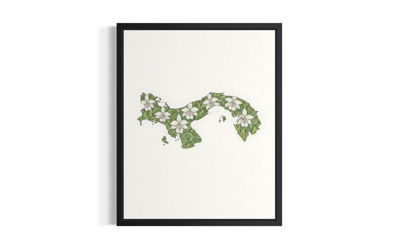 Panama Outline Poster Wall Art Print
