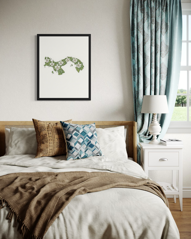 Panama Outline Poster Wall Art Print
